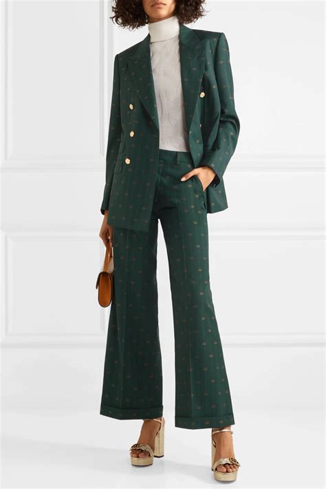 gucci printed jacquard trousers|gucci wide leg trousers.